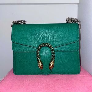 Green leather bag